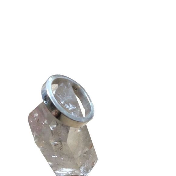 Ring, Sterling Silver Ring Band with CZ, NEW, size 7.5, Handmade, Artisan - Picture 2 of 6